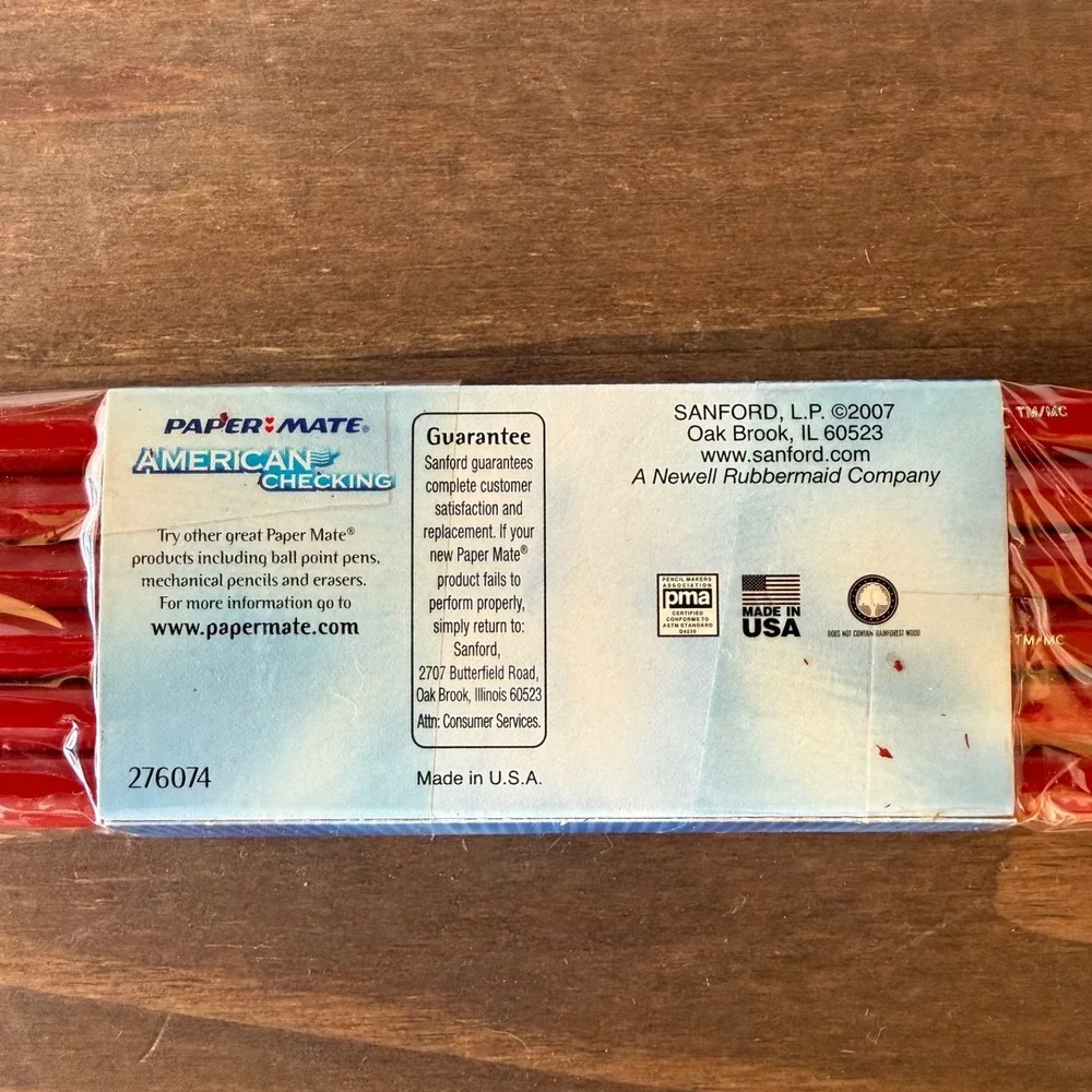 Discontinued Red Correcting Pencil Paper Mate American‎ Checking USA Vintage NOS